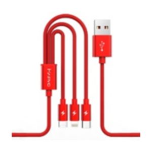 Multicable de iPhone/tipo C/micro USB rojo DT0074R